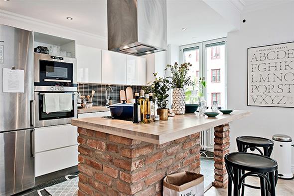 Tijolo aparente na decoração # Ilha Cozinha Tijolo Tijolo aparente na decoração # Ilha Cozinha Tijolo