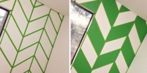 Pintura criativa com uso de fita adesiva 001