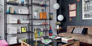 Estante de aço na decoração 003