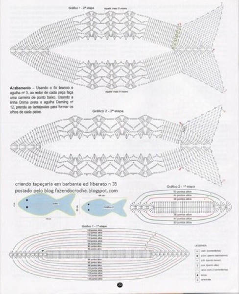 14-Tapetes de Barbante com gráficos