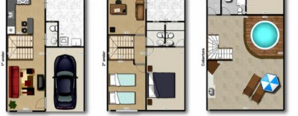 3-plantas de casas triplex