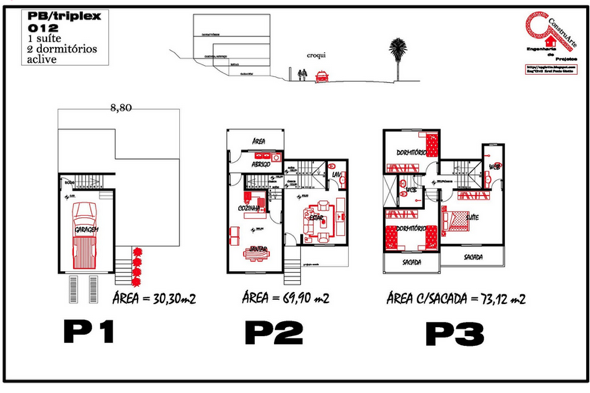 4-plantas de casas triplex