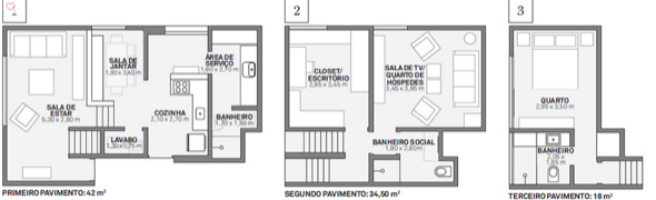 6-plantas de casas triplex