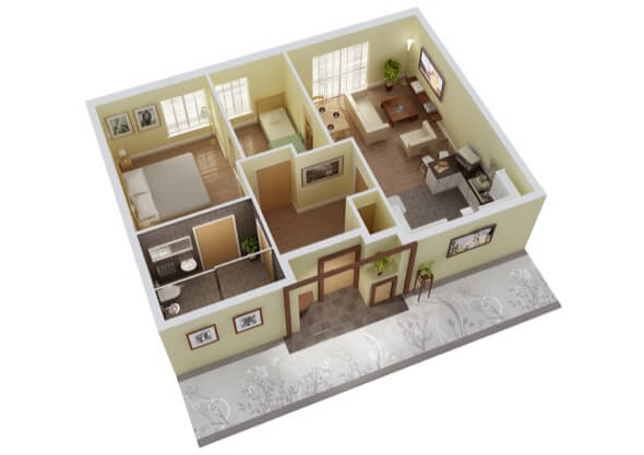 20-plantas de casas 3d modelos