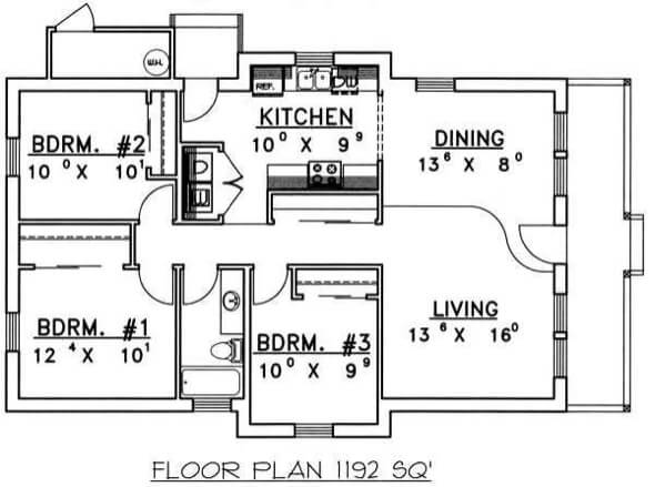 18-plantas de casas 3 quartos modelos