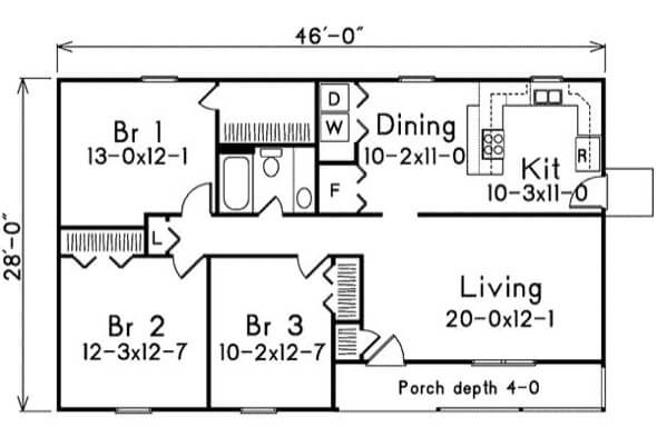 19-plantas de casas 3 quartos modelos