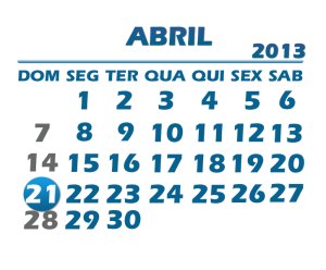 Calendário Abril 2013 para Imprimir 3