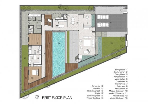 2-plantas de casas com piscinas modelos