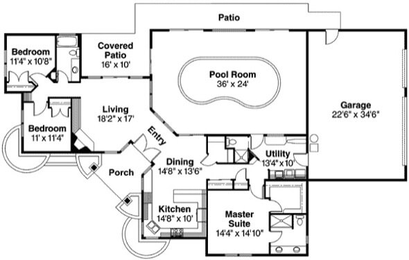 3-plantas de casas com piscinas modelos