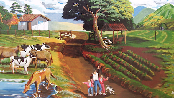 Pintura de fazenda em tecido4