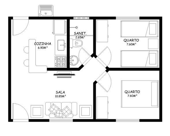 19 Plantas De Casas Com Cozinha Americana