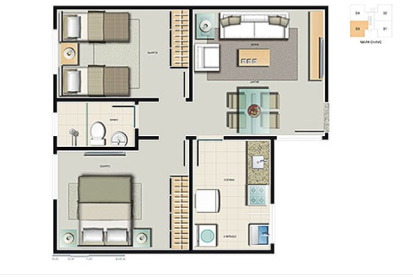 5-Apartamentos com planta livre