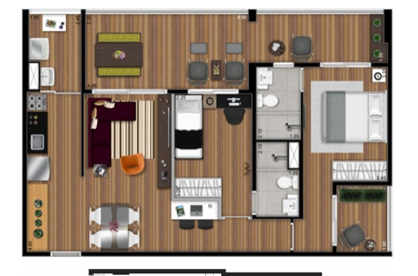 6-Apartamentos com planta livre