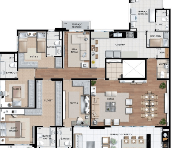 11-plantas de casas com 4 quartos