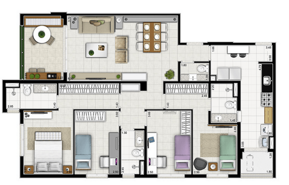 Plantas De Casas Com 4 Quartos 28 Modelos De Projetos Prontos