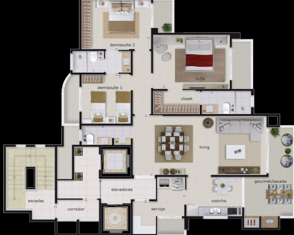 6-plantas de casas com salas grandes