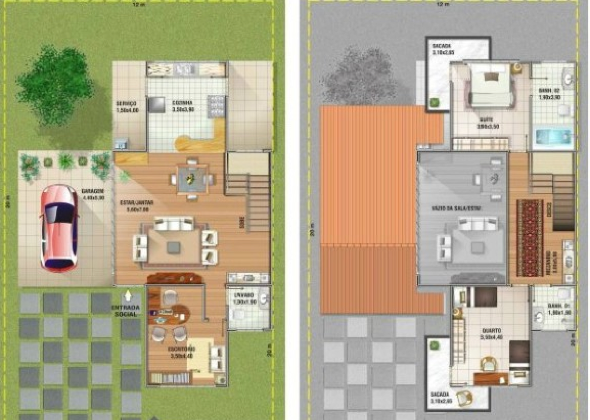 7-plantas de casas com salas grandes
