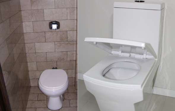 3-Caixa acoplada ou válvula de descarga de parede no banheiro, qual usar