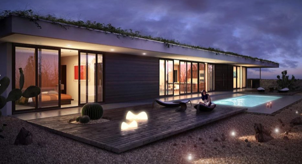 casa moderna com telhado verde-01