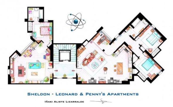 Plantas de casas dos seriados americanos big bang theory 1