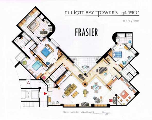 Plantas de casas dos seriados americanos frasier 3