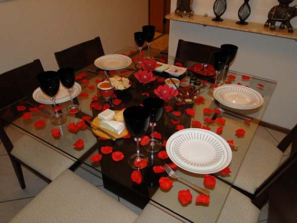 Decorar uma sala de jantar romântica 006