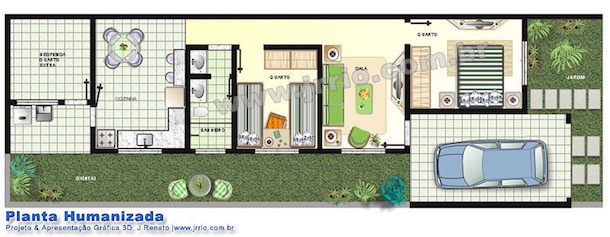 Plantas de casas de meio lote3