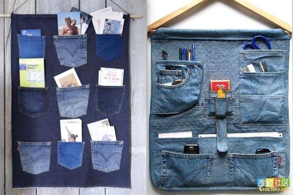 Painel organizador feito de jeans 003