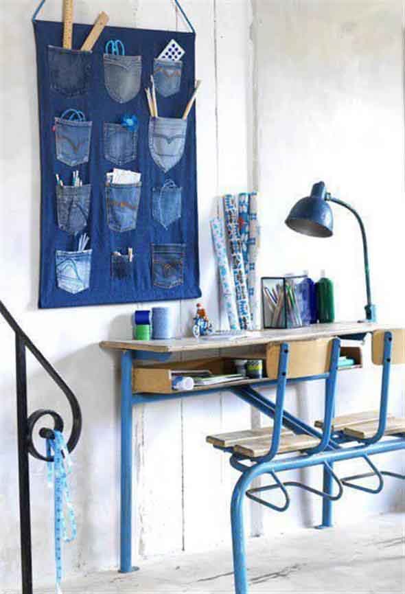 Painel organizador feito de jeans 007
