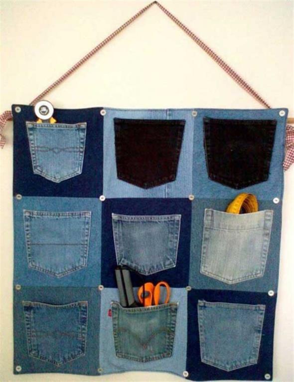 Painel organizador feito de jeans 014