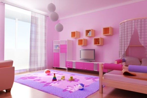 Decoração simples para quarto de meninas 001