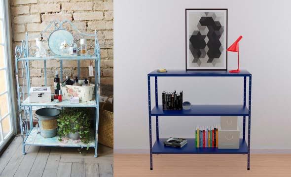 Estante de aço na decoração 008