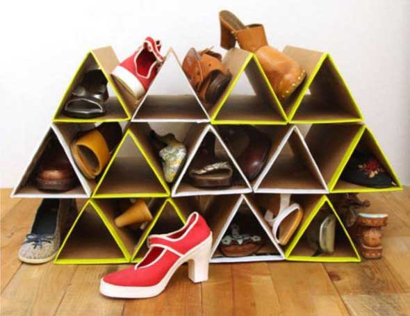 Ideias criativas para organizar e guardar sapatos 015