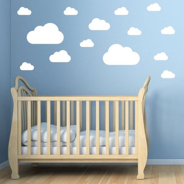 Quarto decorado com nuvens 002