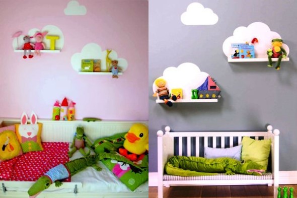 Quarto decorado com nuvens 018