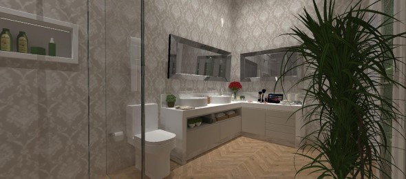 Banheiro de casal charmoso na decoração 022