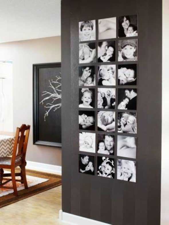 Decore as paredes com fotos de família