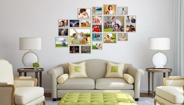 Decore as paredes com fotos de família