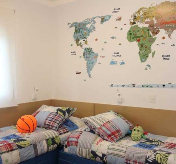 Decorar o quarto com mapa mundi 005