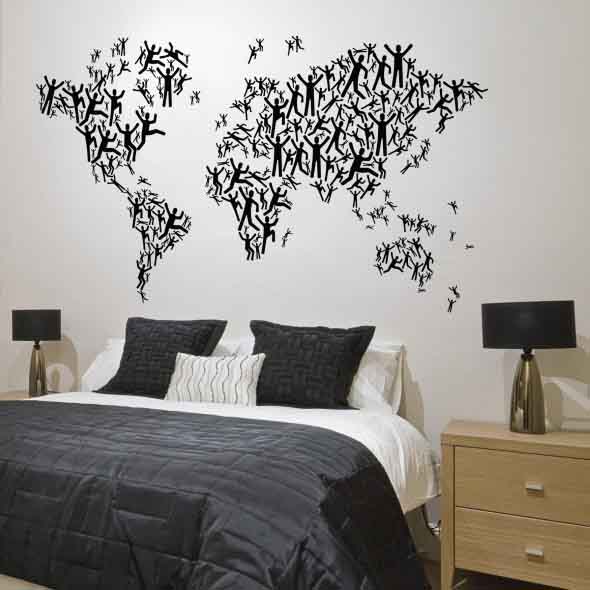 Decorar o quarto com mapa mundi 006