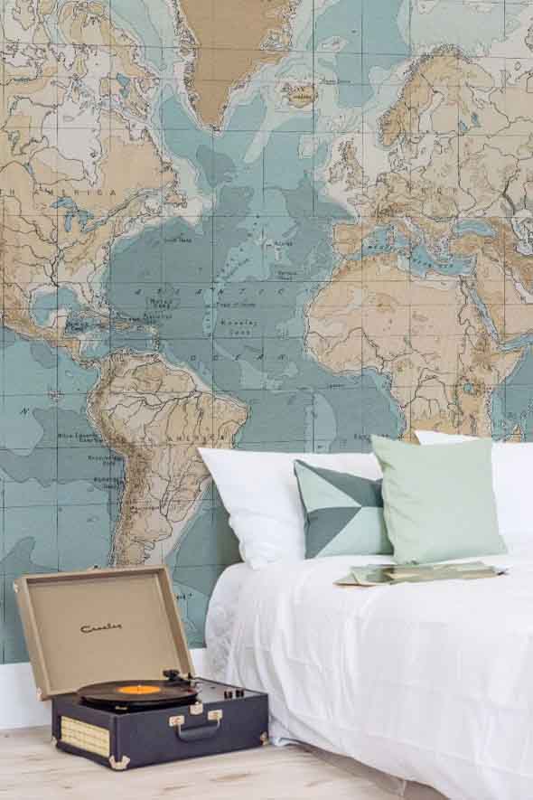 Decorar o quarto com mapa mundi 007