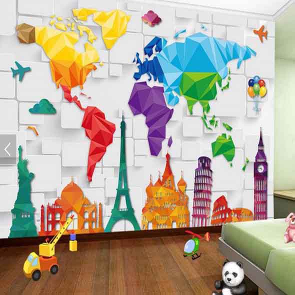 Decorar o quarto com mapa mundi 019