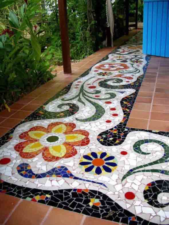 Mosaico na decoração de casa 006