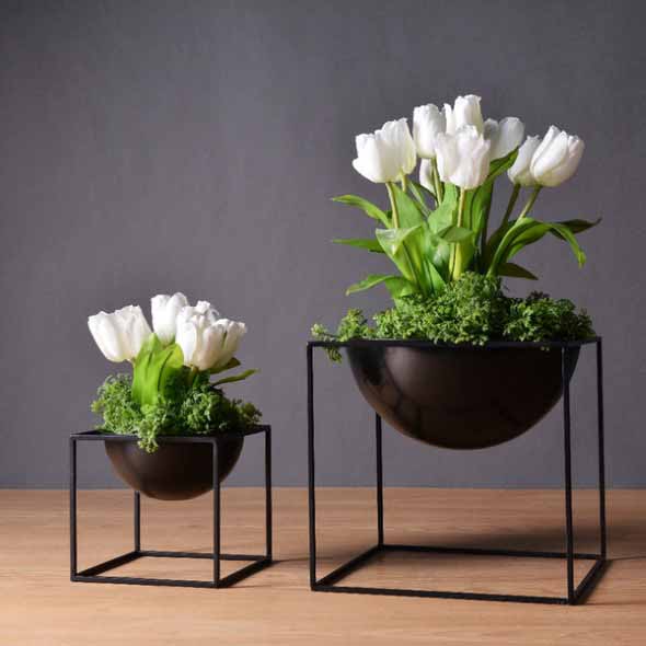 Vasos de plantas quadrados na decoração 002