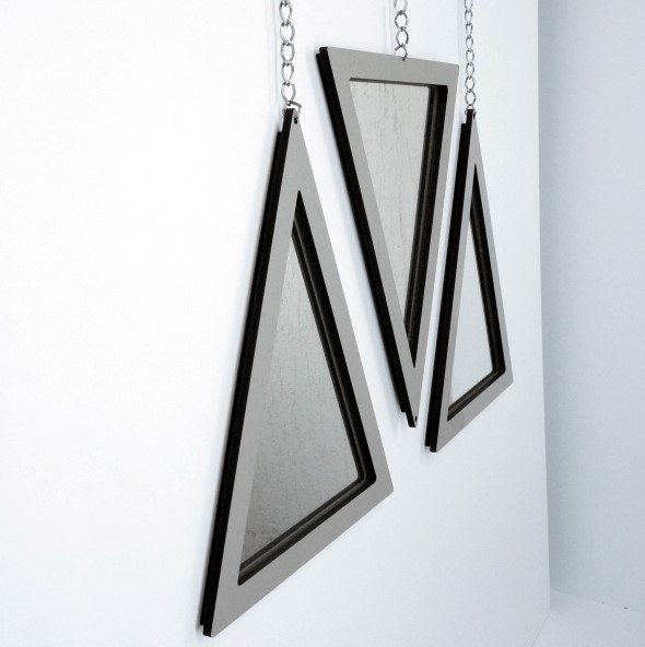 Espelhos triangulares na decoração 002