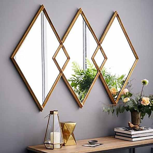 Espelhos triangulares na decoração 005