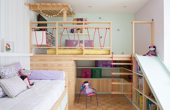 Quarto infantil com tema casa na árvore 001