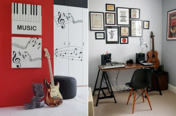 Decoração de ambientes com estilo musical 017